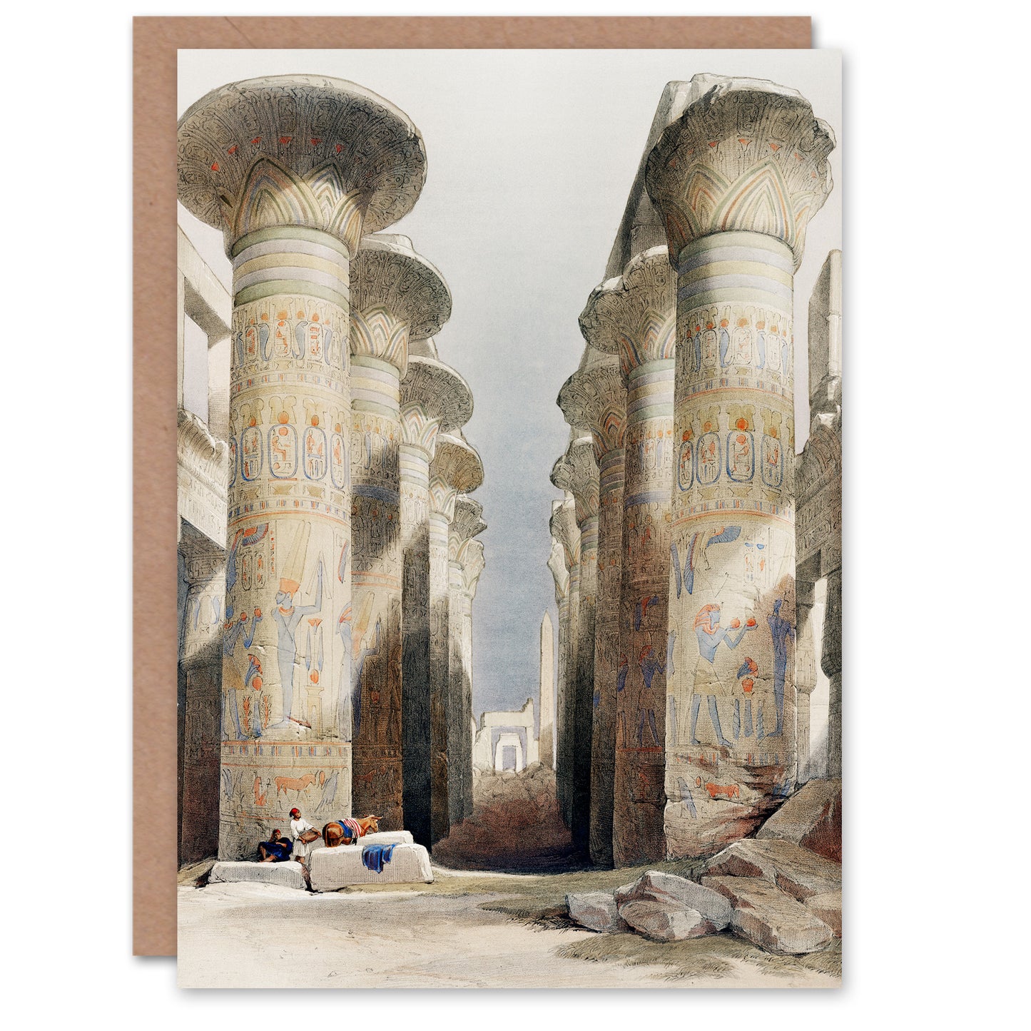 David Roberts Art Card Great Hall at Karnak Temple