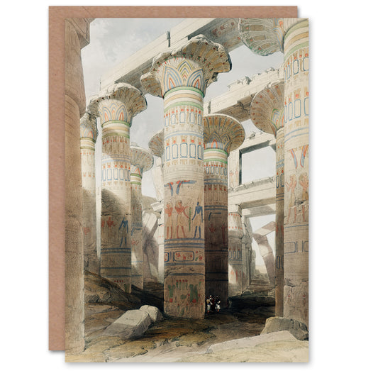 David Roberts Art Card Karnak Temple Great Hypostyle Hall