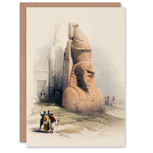David Roberts Art Card Luxor Temple Ramses II Statue