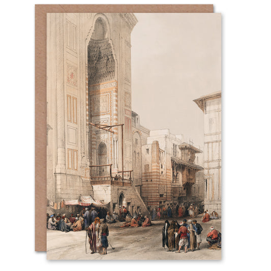David Roberts Art Card Mosque of Sultan Hassan Grand Entrance