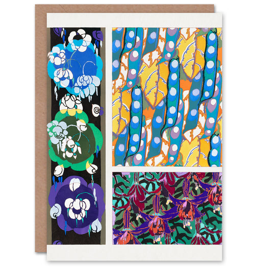 Edouard Benedictus Art Card Colourful Floral Art Deco Patterns