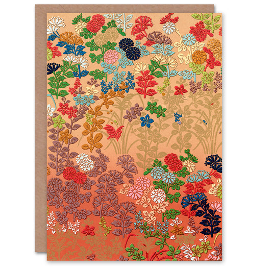 G A Audsley Art Card Vintage Floral Japanese Fan Pattern