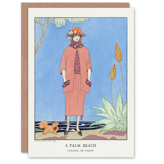 George Barbier Art Card A Palm Beach Vintage Fashion Advert