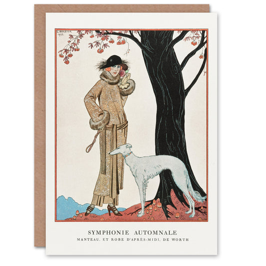 George Barbier Art Card Autumn Symphony Vintage Fashion Worth Advert