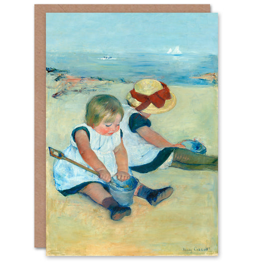 Mary Cassatt Art Card Children Playing on the Beach