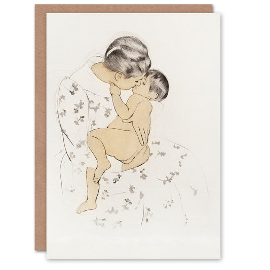 Mary Cassatt Art Card Mother's Kiss Portrait With Infant