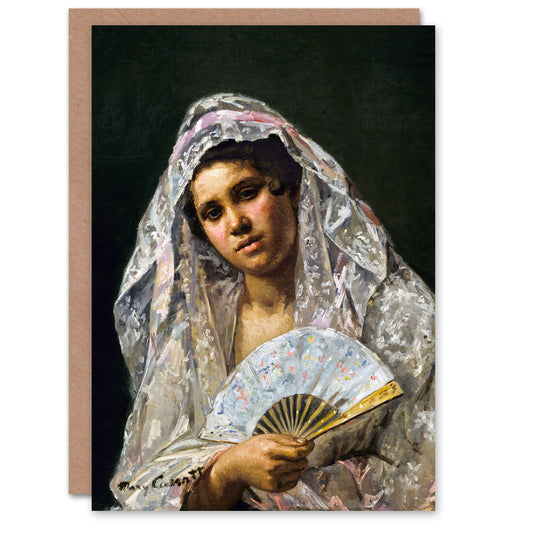 Mary Cassatt Art Card Spanish Dancer with Lace Mantilla