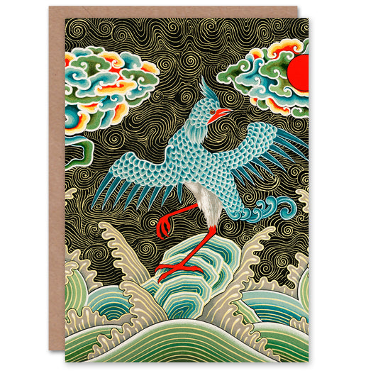 Albert Racinet Art Card Sea Storm Bird Chinese Pattern Detail