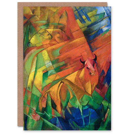 Franz Marc Art Card Abstract Animals in a Landscape