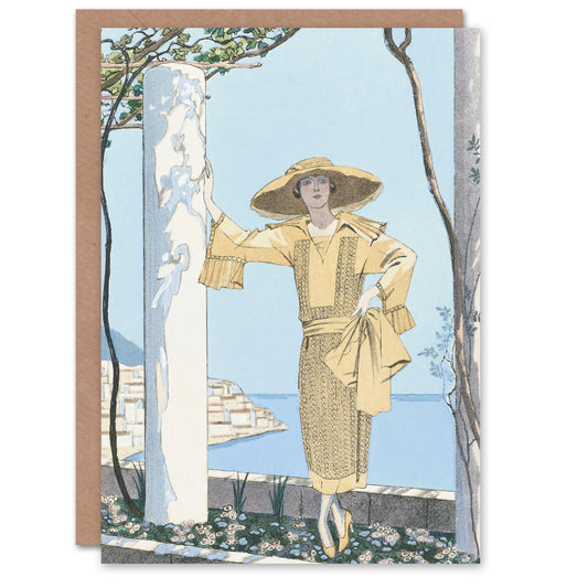 George Barbier Art Card Amalfi Robe by Worth Vintage Fashion