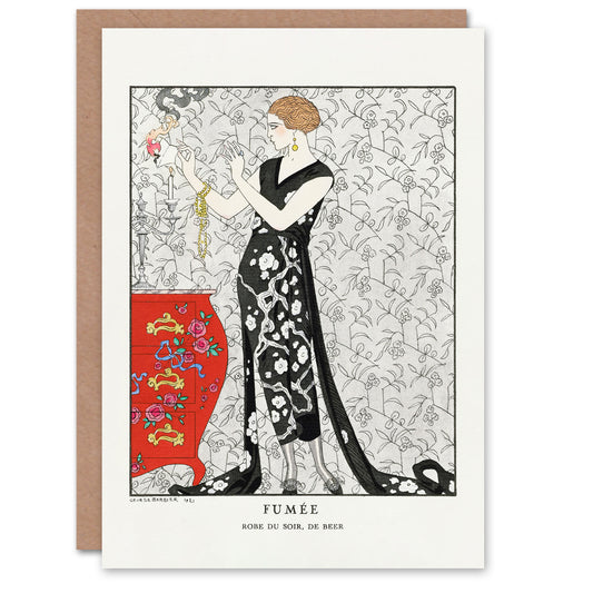 George Barbier Art Card Smoke Vintage Fashion Advert