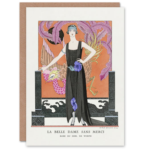 George Barbier Art Card Without Mercy Vintage Fashion Advert