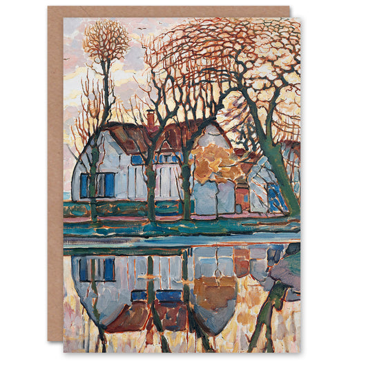 Piet Mondrian Art Card Farm Near Duivendrecht Landscape