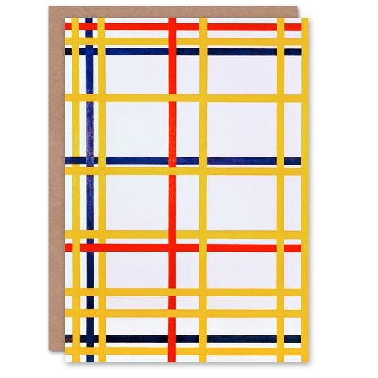Piet Mondrian Art Card New York City I Geometric Painting
