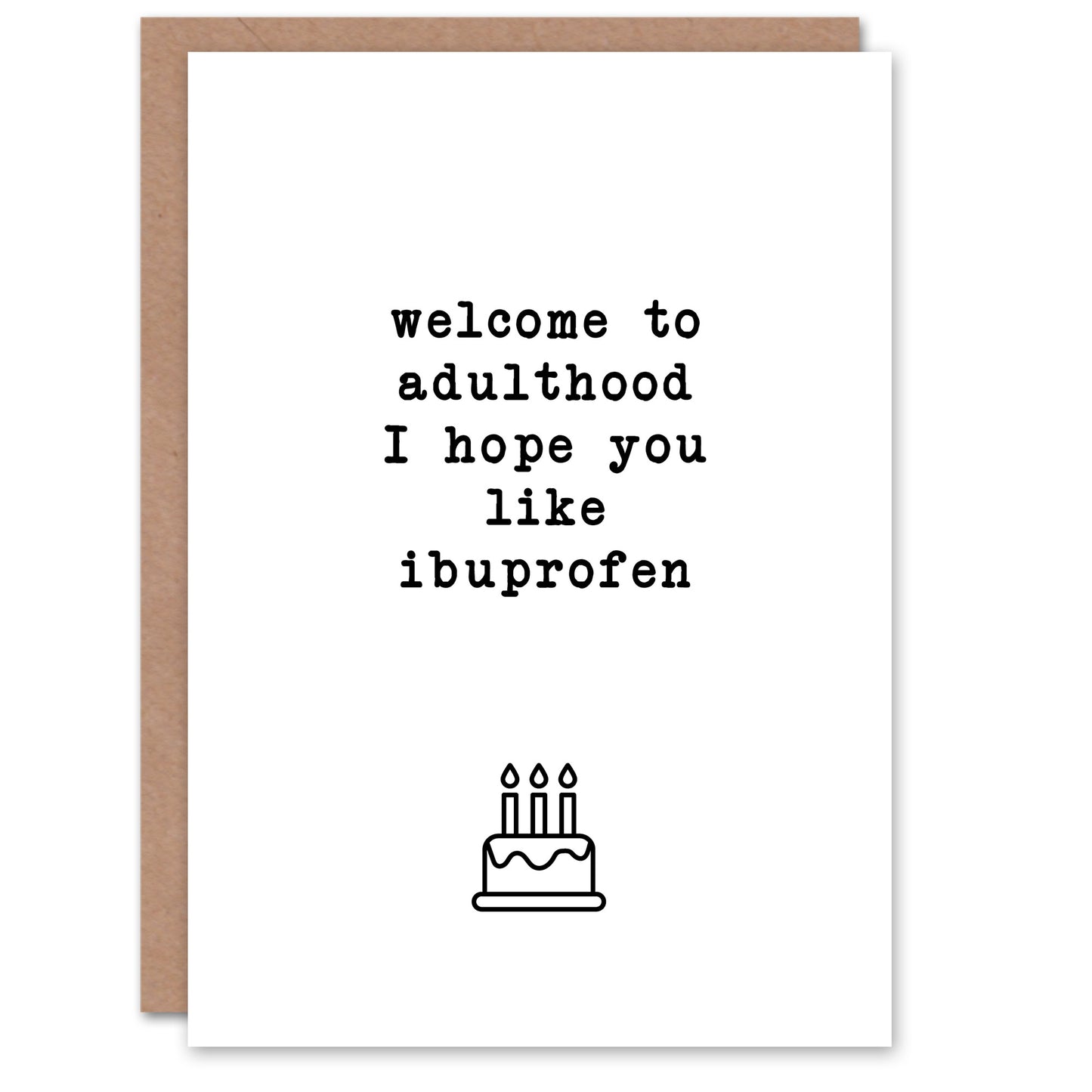 Welcome to Adulthood Pain Relief Funny Cheeky Joke Birthday Card