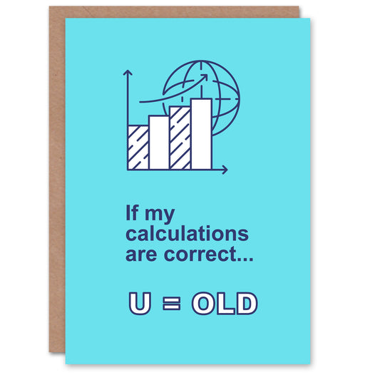 If Calculations Are Correct Old Age Joke Funny Birthday Card