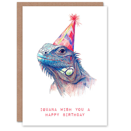 Iguana Pun Wish You A Happy Birthday Funny Birthday Card