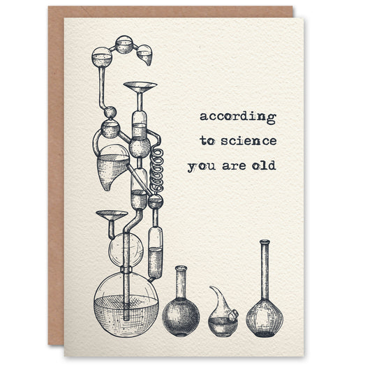 According To Science You Are Old Retro Funny Birthday Card