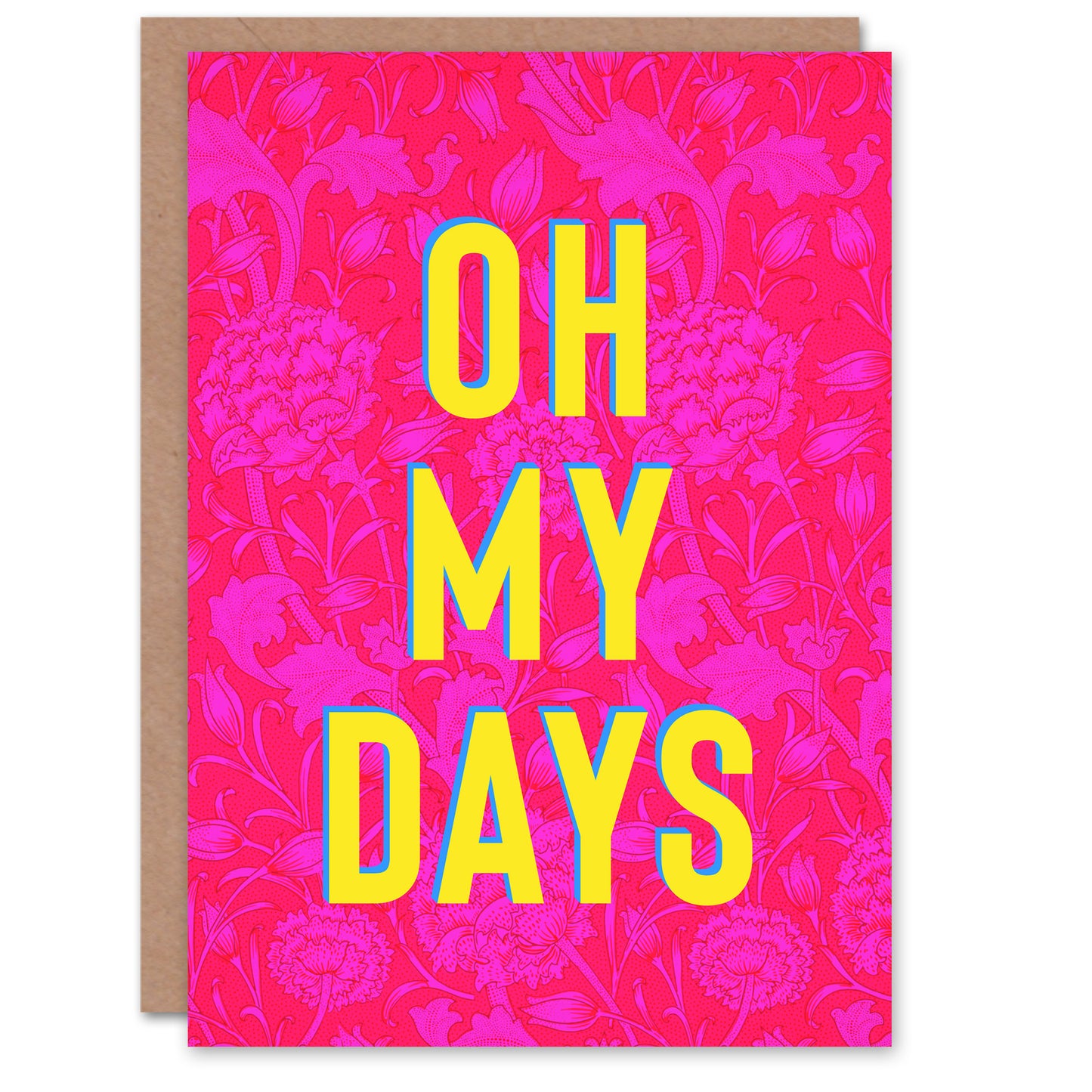 Oh My Days Bold Modern Floral Art Nouveau Congratulations Card
