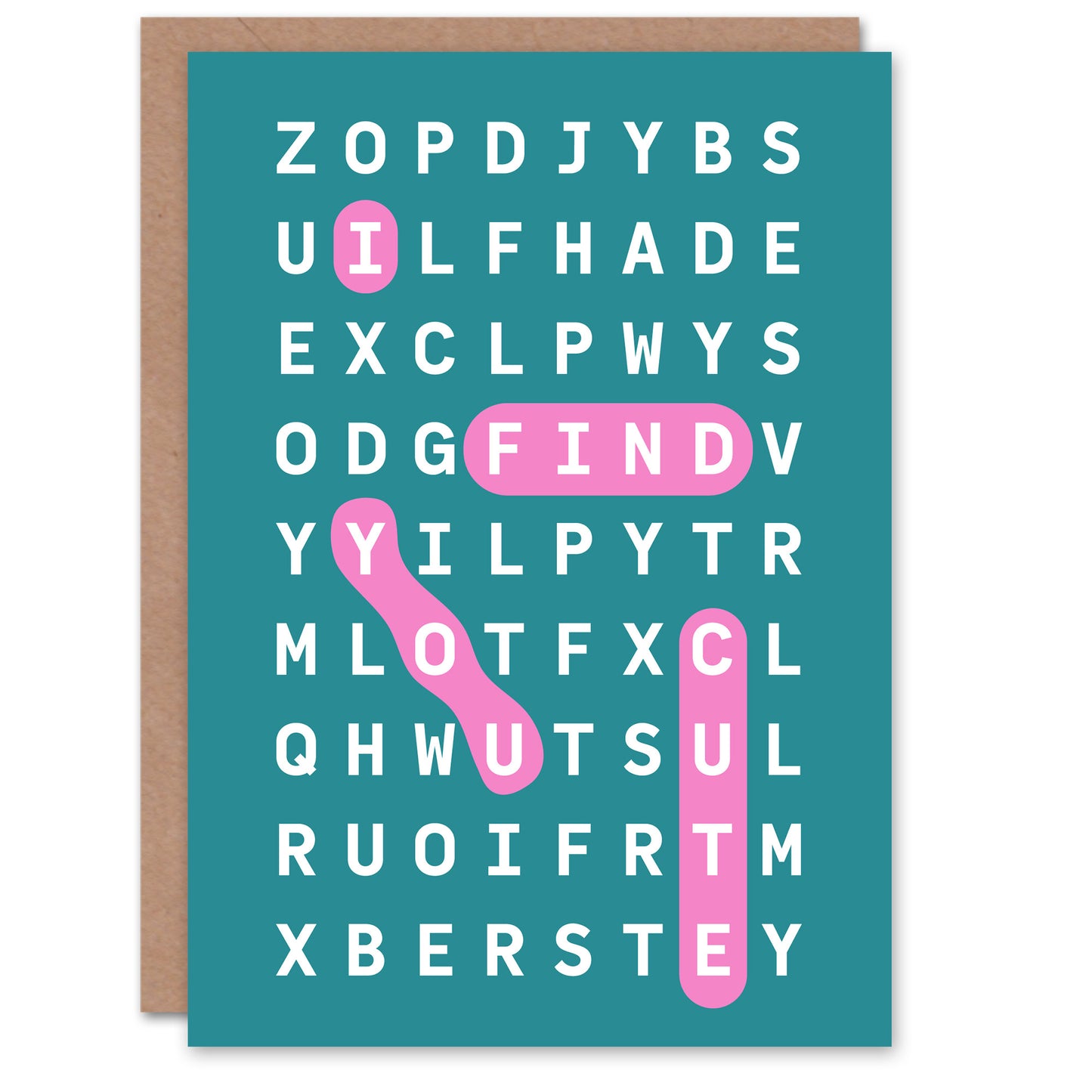 I Find You Cute Modern Romance Wordsearch Valentine's Day Card