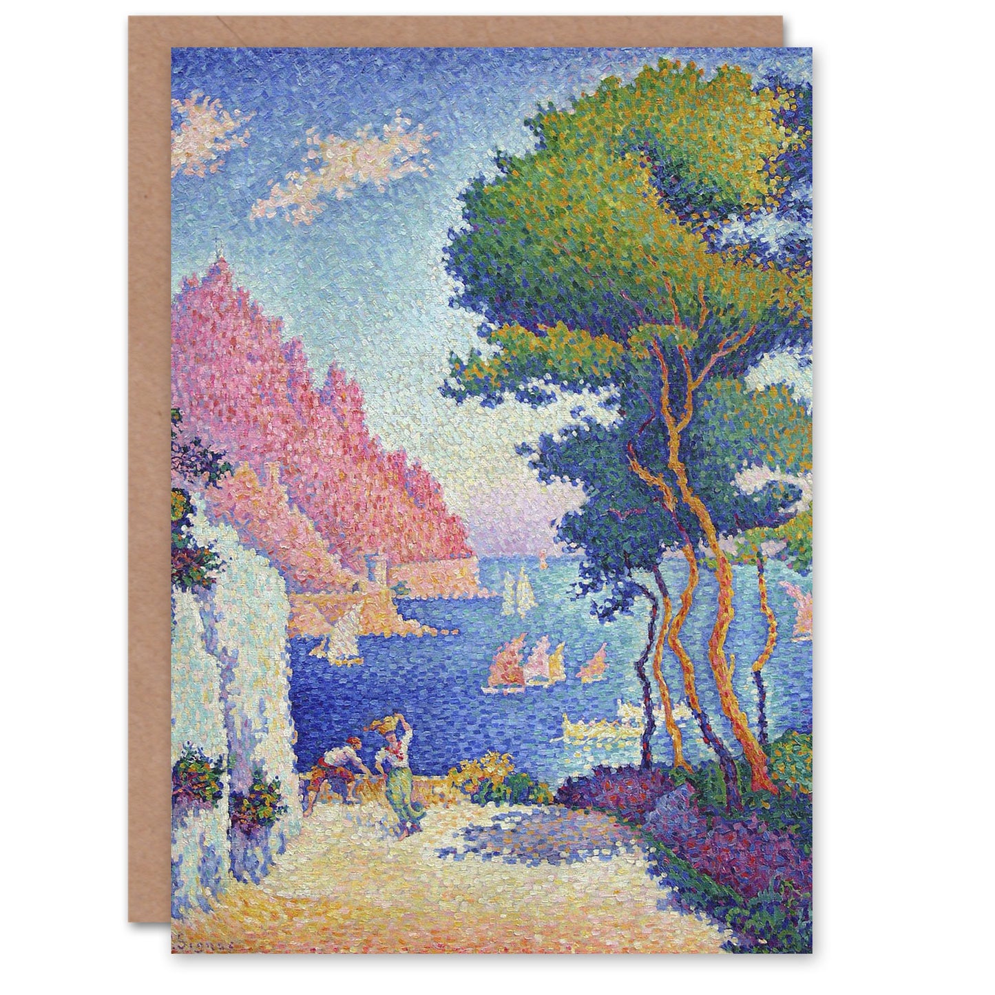 Paul Signac Art Card Capo Di Noli Coastal Landscape Painting