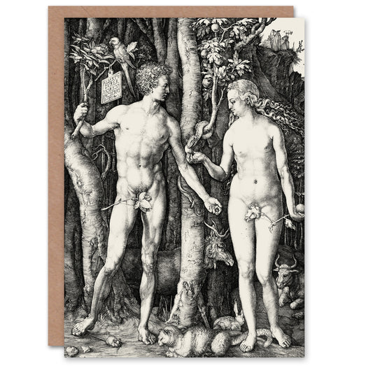 Albrecht Durer Art Card Adam and Eve in Garden of Eden