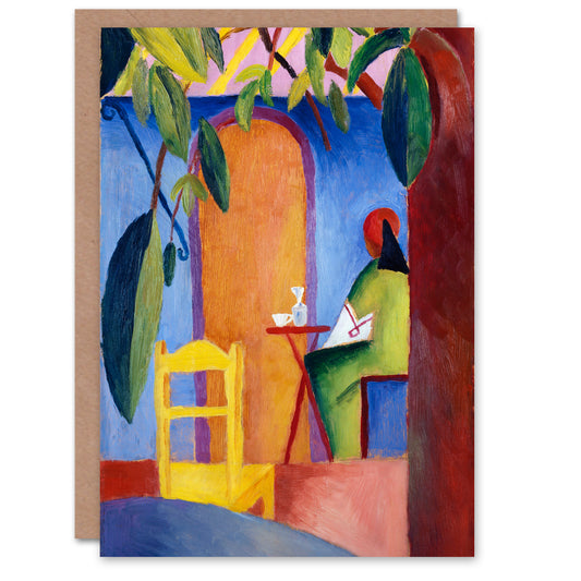 August Macke Art Card Turkish Cafe Colourful Oil Painting