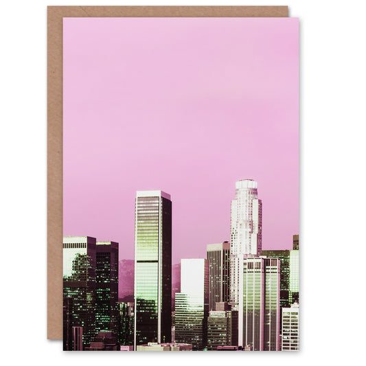 Carol M Highsmith Art Card Los Angeles Pink Skyline Photograph