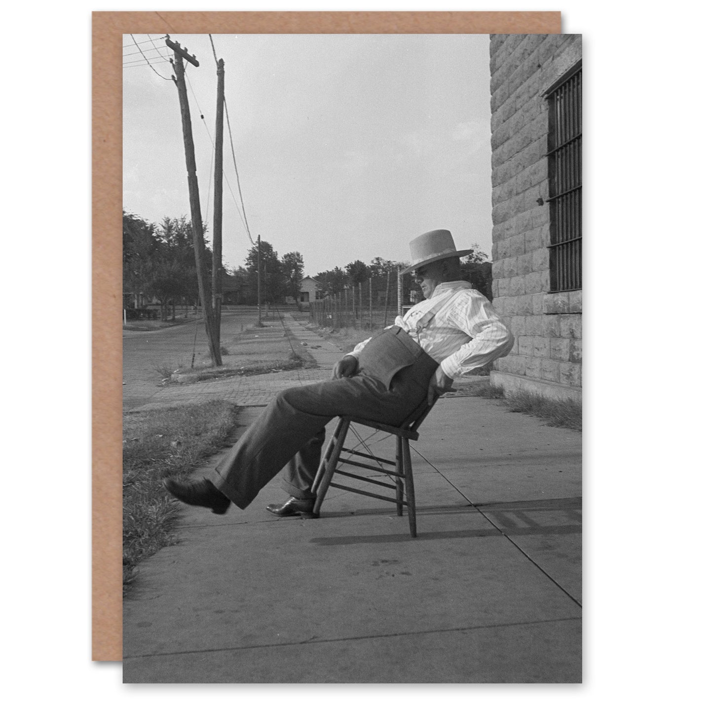 Dorothea Lange Art Card Oklahoma Sheriff in Front of Jail