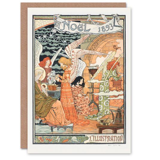 Eugene Grasset Art Card Vintage Art Nouveau Newspaper Christmas Cover
