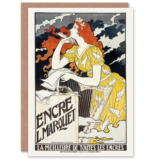 Eugene Grasset Art Card Encre Marquet Ink Vintage Art Nouveau Ad