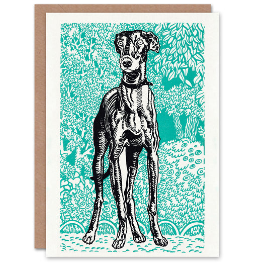 Moriz Jung Art Card Dog Lover Greyhound Animal Portrait