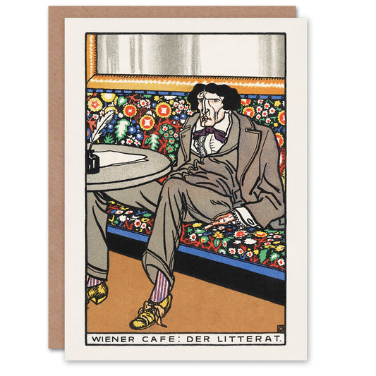 Moriz Jung Art Card Viennese Cafe Advert The Man of Letters