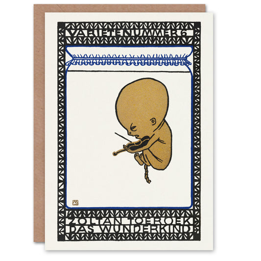 Moriz Jung Art Card Zoltan Toeroek Violin Child Prodigy