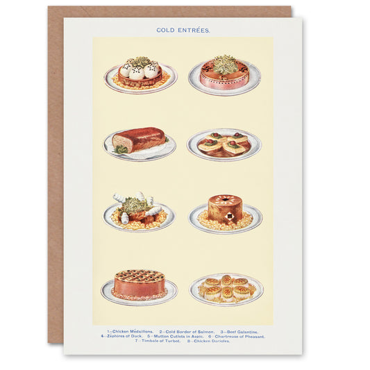 Mrs Beeton Household Management Art Card Cold Entree Dishes