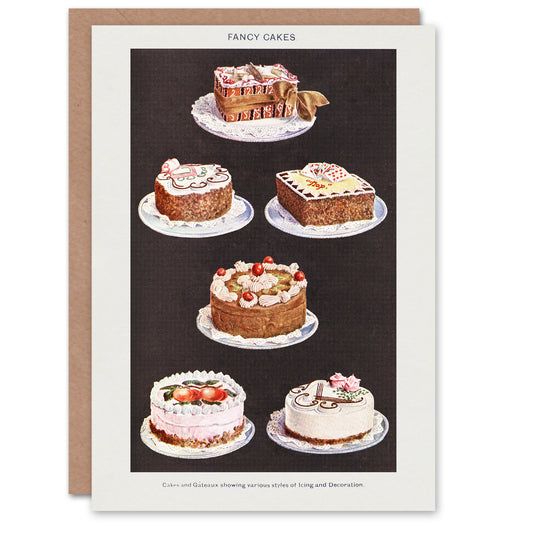 Mrs Beeton Household Management Art Card Fancy Cakes