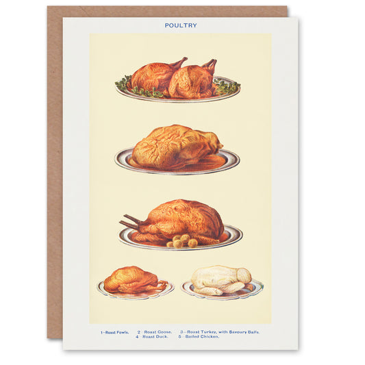 Mrs Beeton Household Management Art Card Poultry Dishes