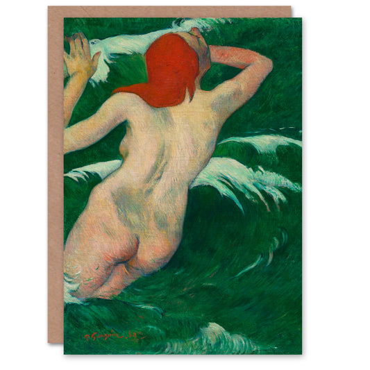 Paul Gauguin Art Card In the Waves Nude Oil Painting