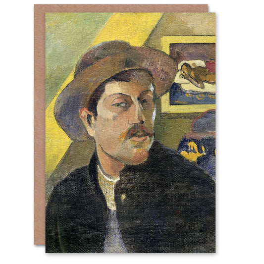 Paul Gauguin Art Card Self Portrait in a Hat Oil Painting