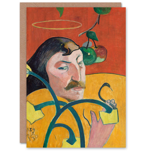 Paul Gauguin Art Card Self Portrait with Halo and Snake