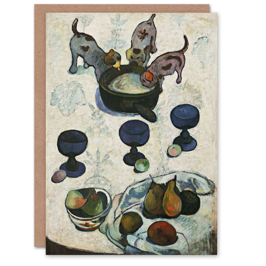 Paul Gauguin Art Card Still Life with Three Puppies