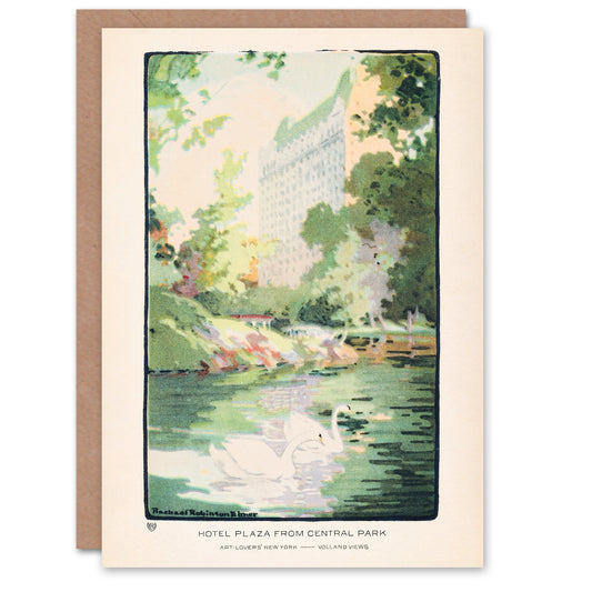 Rachael R Elmer Art Card Hotel Plaza from Central Park