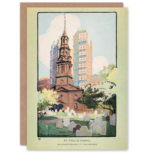 Rachael R Elmer Art Card St Paul's Chapel and Cemetery