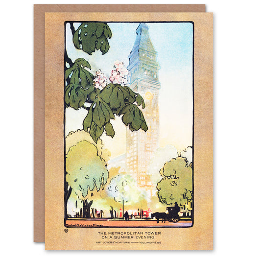 Rachael R Elmer Art Card Metropolitan Tower Vintage Postcard