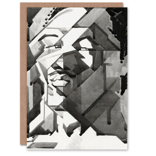Reijer Stolk Art Card Self Portrait Abstract Cubist Painting