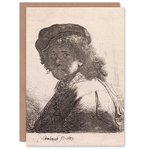 Rembrandt van Rijn Art Card Self Portrait in a Cap and Scarf