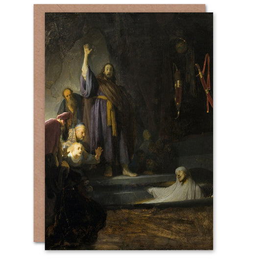 Rembrandt van Rijn Art Card The Raising of Lazarus Oil Painting