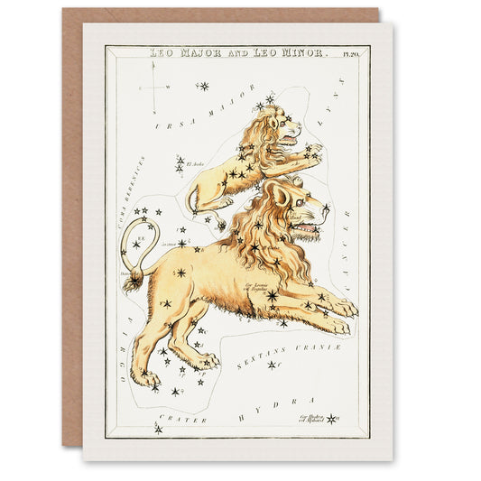 Sidney Hall Art Card Vintage Leo Constellation Illustration