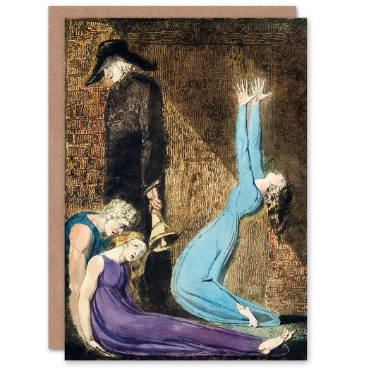 William Blake Art Card Supine Woman Man With Bell A Prophecy Painting