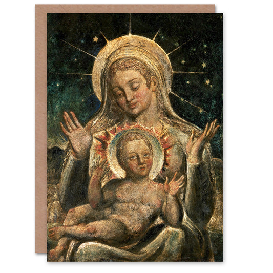 William Blake Art Card Virgin Mary and Child Painting